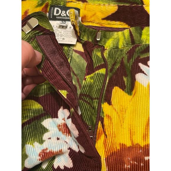 Dolce&Gabbana Brown Sunflowers Print Pants 30 Italy Medium in US Pants D&G - Picture 6 of 7